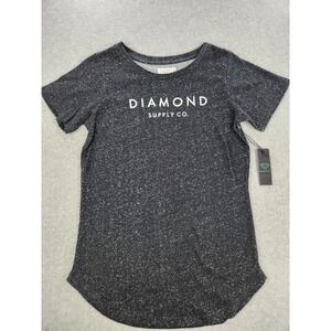 Diamond Supply Co. Women's Logo Shirt Top Black‎ Speckle Skateboarding Sz SMALL